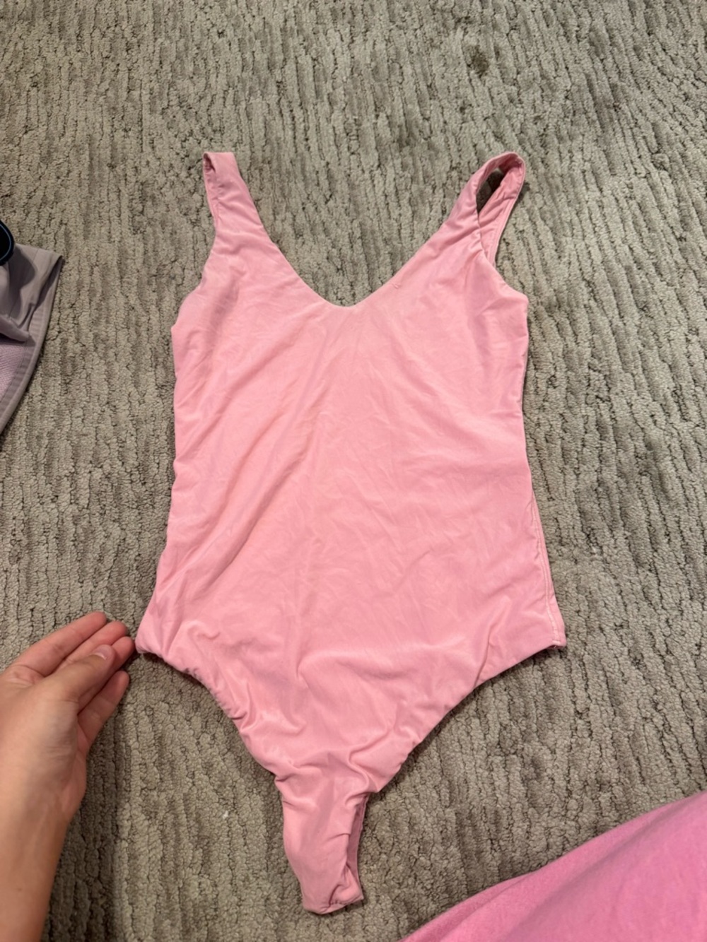 aerie Light Pink V-Neck Bodysuit